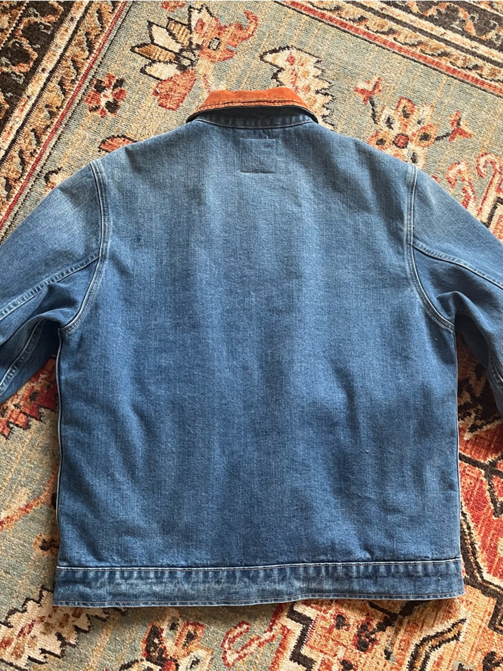 Imogene + Willie - quilt lined washed denim chore coat, size large - Picture 3 of 4